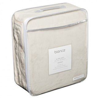 Ultra Soft Velvet Blanket 350gsm CREAM by Bianca