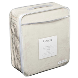 Ultra Soft Velvet Throw Rug 350gsm CREAM by Bianca