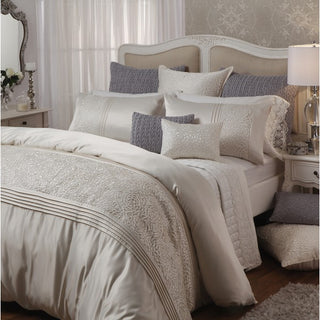 Xanthia Ivory Quilt Cover and Accessories by Private Collection